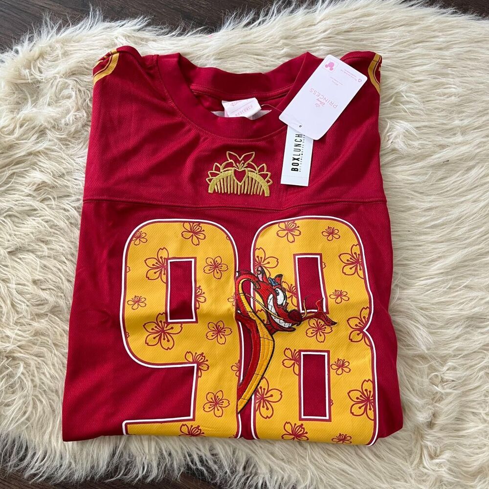 NWT Disney Mulan Mushu Women's Cropped Football Jersey — BoxLunch Exclusive 2X